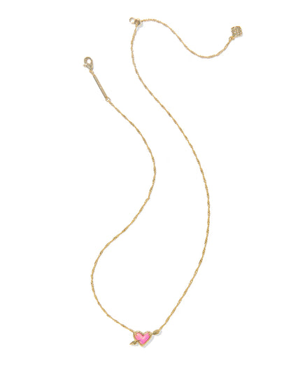 Ari Heart Arrow Gold Short Pendant Necklace
