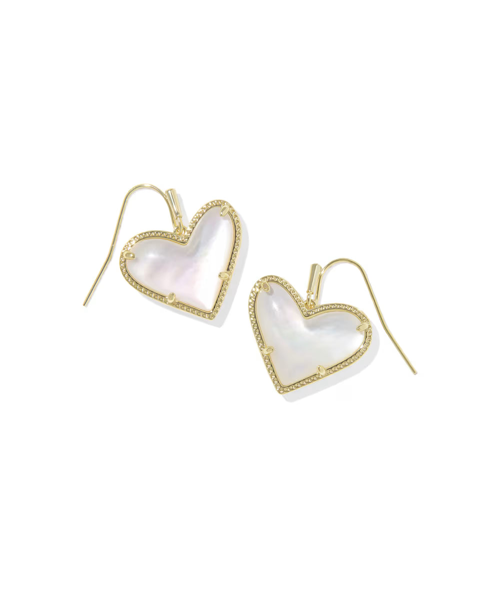 Ari Heart Statement Gold Drop Earrings