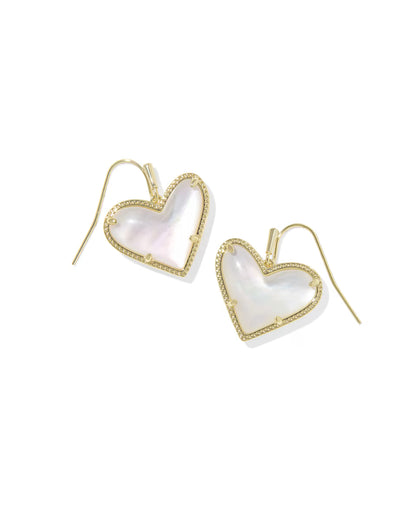 Ari Heart Statement Gold Drop Earrings