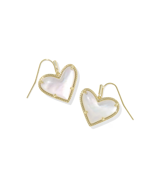 Ari Heart Statement Gold Drop Earrings
