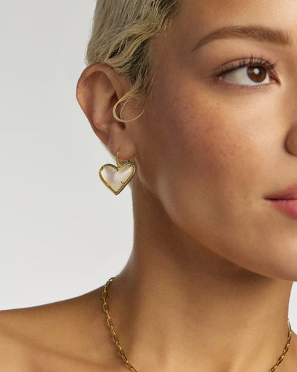 Ari Heart Statement Gold Drop Earrings