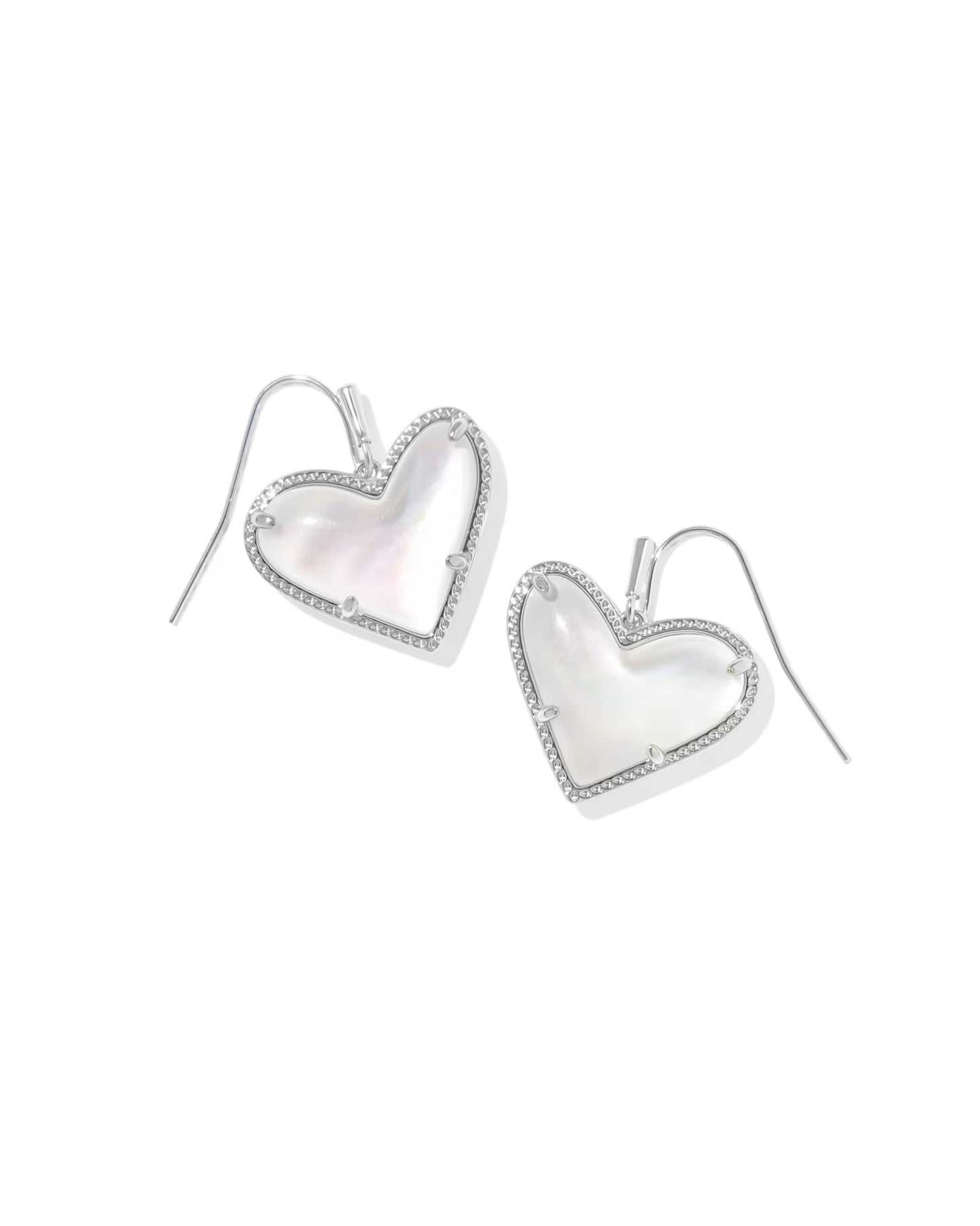 Ari Heart Statement Silver Drop Earrings