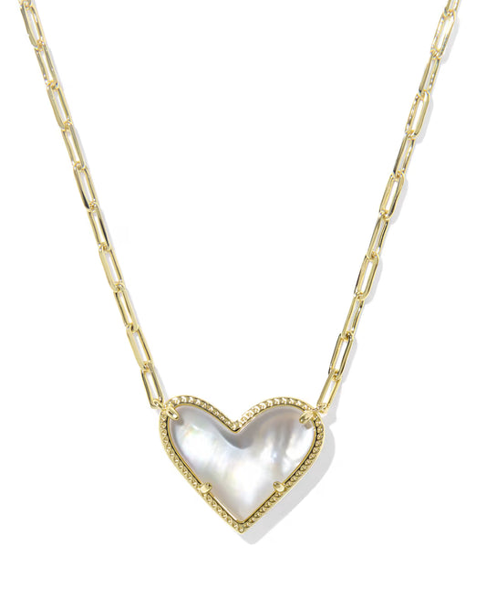 Ari Heart Statement Gold Short Pendant Necklace