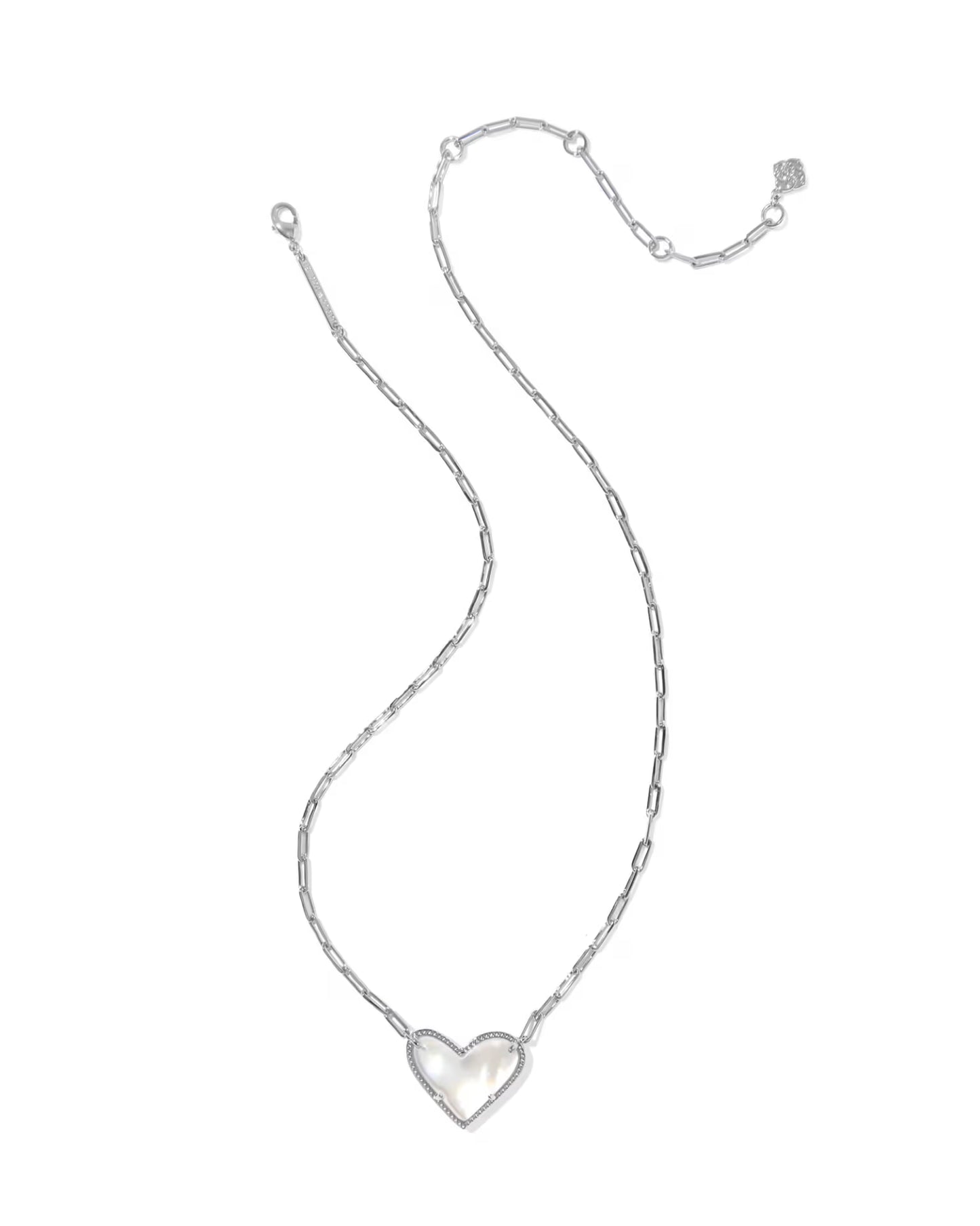 Ari Heart Statement Silver Short Pendant Necklace