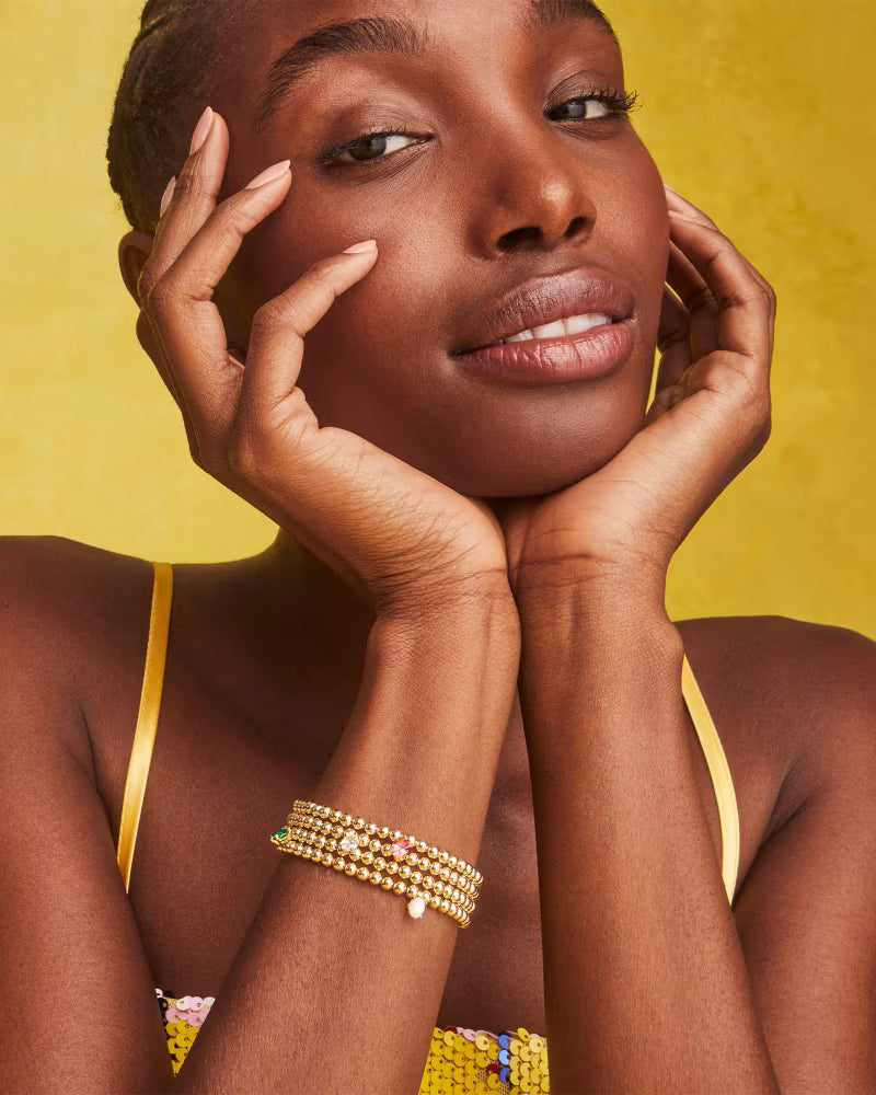 Cailin Gold Stretch Bracelet in Ivory Mother-of-Pearl