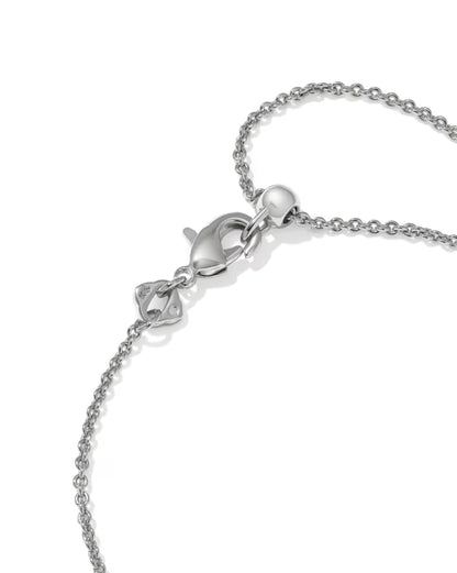 Cross Silver Crystal Delicate Chain Bracelet in White Crystal
