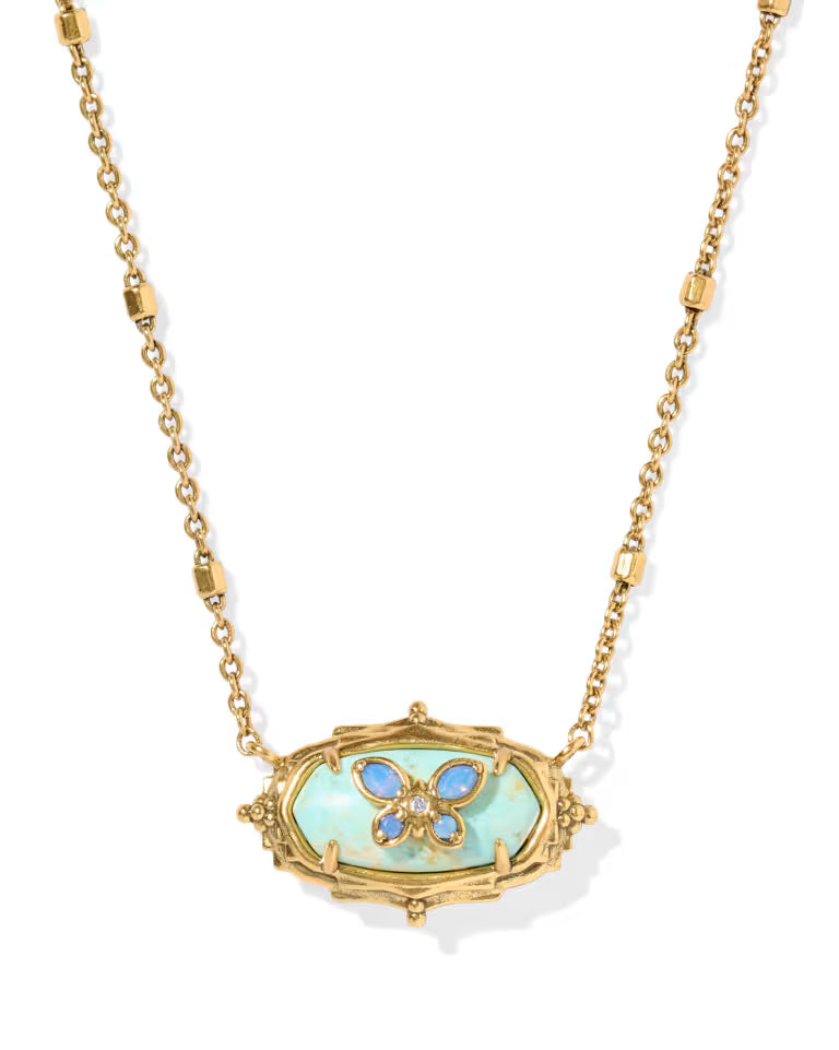 Dolly Parton x Kendra Scott Elisa Butterfly Vintage Gold in Sea Green Chrysocolla