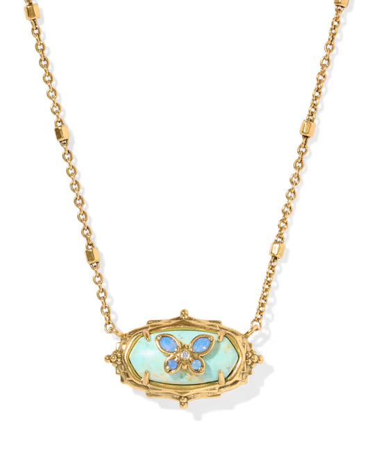 Dolly Parton x Kendra Scott Elisa Butterfly Vintage Gold in Sea Green Chrysocolla
