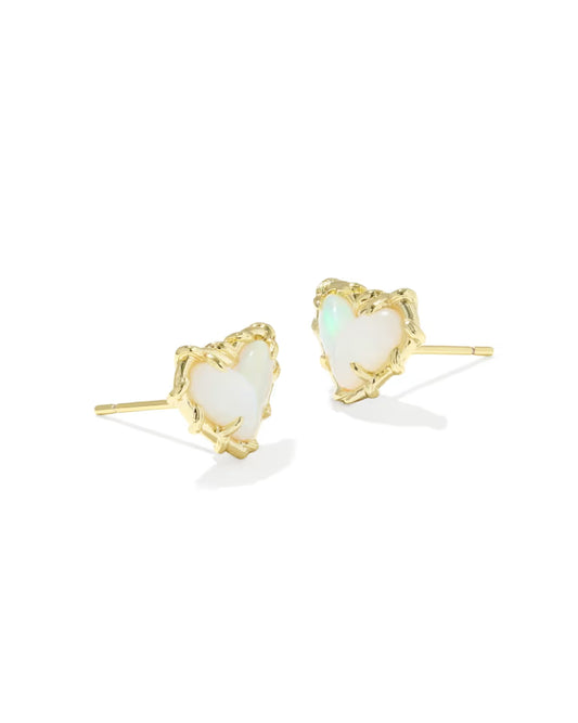 Dolly Parton x Kendra Scott Patchwork Ari Heart Gold in White Mix