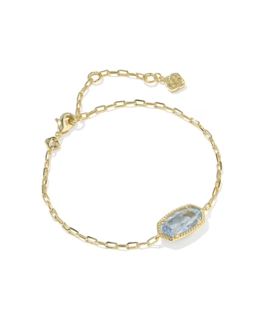 Elaina Luxe Gold Chain Bracelet in Light Blue Crystal