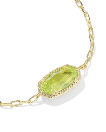 Elaina Luxe Gold Chain Bracelet in Light Green Crystal
