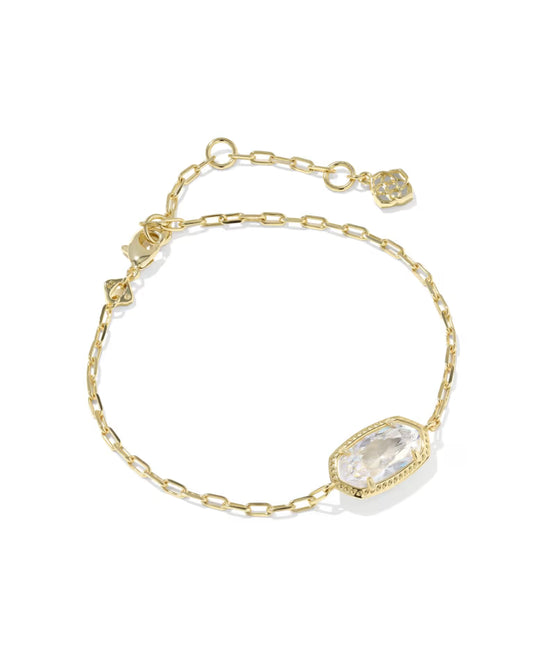 Elaina Luxe Gold Chain Bracelet in White Crystal