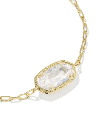 Elaina Luxe Gold Chain Bracelet in White Crystal