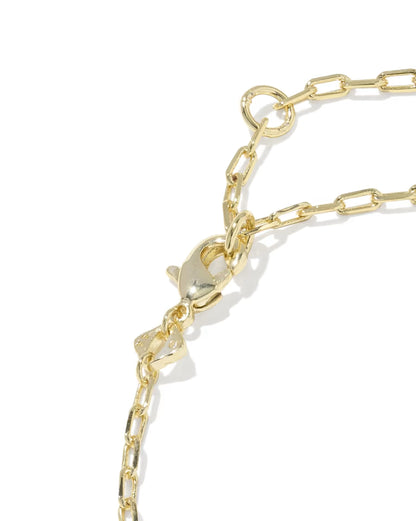 Elaina Luxe Gold Chain Bracelet in White Crystal