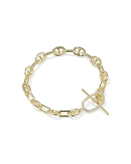Elisa Toggle Gold Link and Chain Bracelet