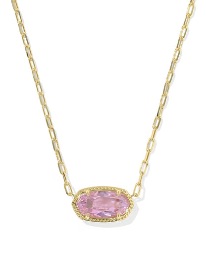 Elaina Luxe Gold Chain Necklace in Light Pink Crystal