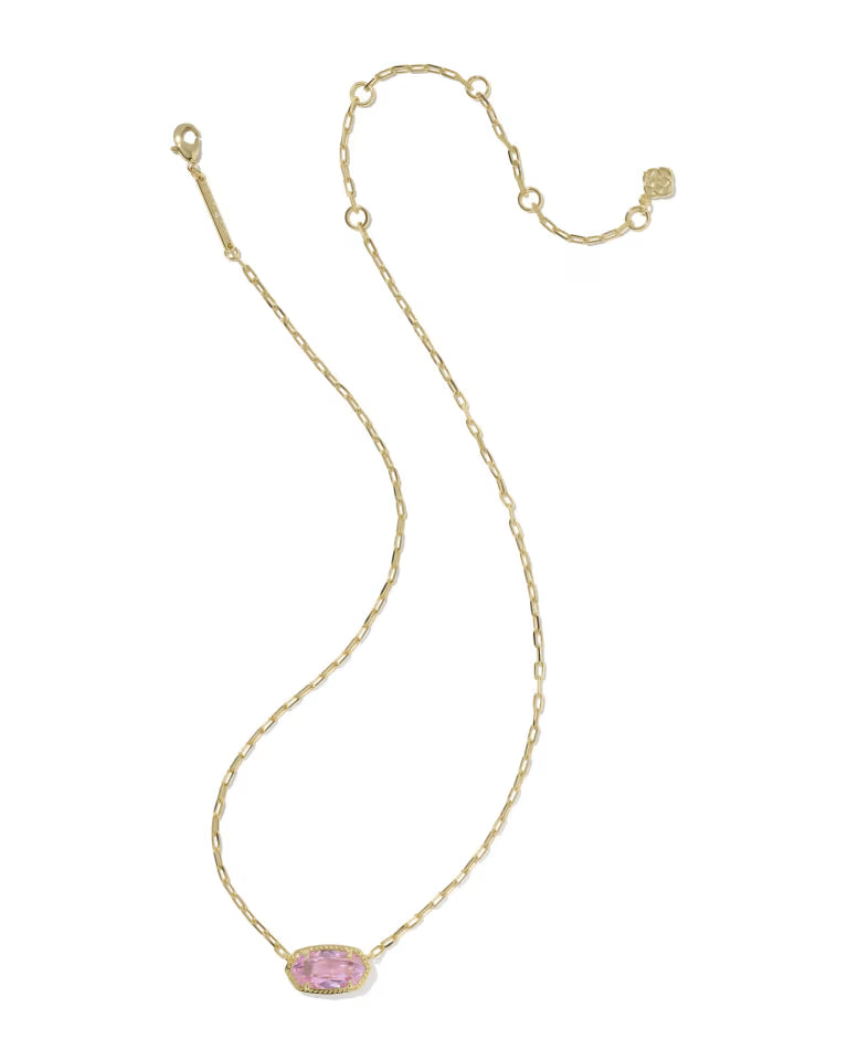 Elaina Luxe Gold Chain Necklace in Light Pink Crystal