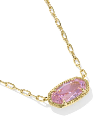 Elaina Luxe Gold Chain Necklace in Light Pink Crystal