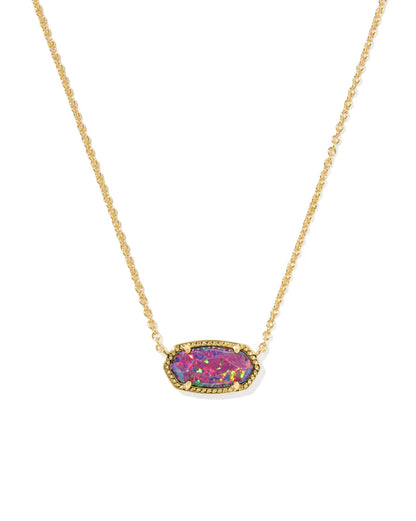 Elisa Gold Pendant Necklace in  Dark Lavender Opal