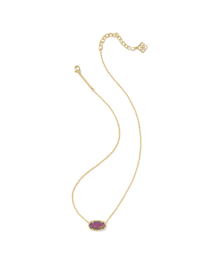 Elisa Gold Pendant Necklace in  Dark Lavender Opal