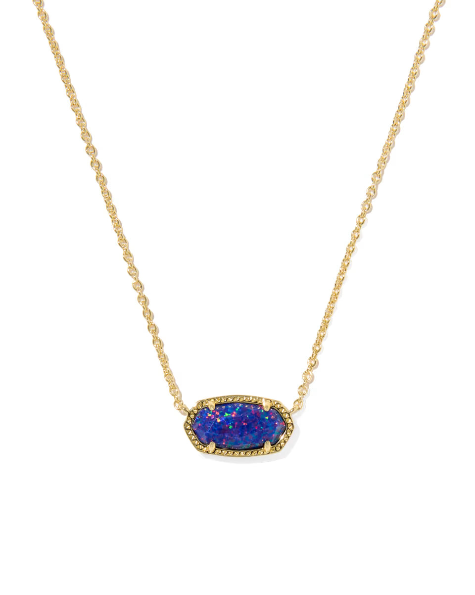 Elisa Gold Pendant Necklace in Indigo Opal