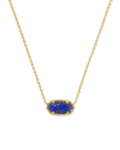 Elisa Gold Pendant Necklace in Indigo Opal