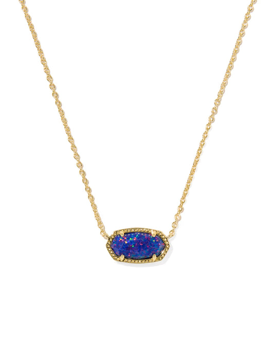 Elisa Gold Pendant Necklace in Indigo Opal