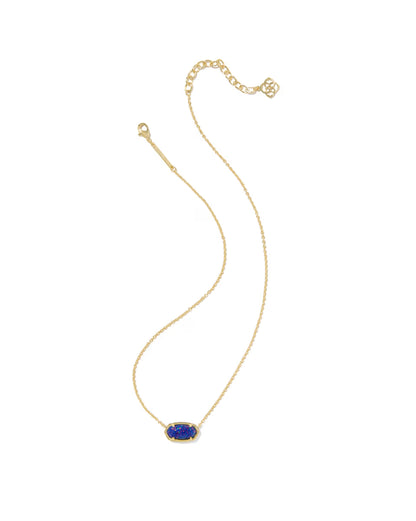 Elisa Gold Pendant Necklace in Indigo Opal