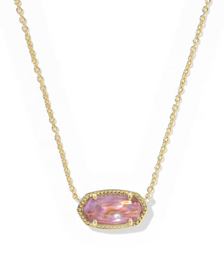 Elaina Luxe Gold Chain Necklace in Light Mauve Illusion