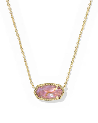 Elaina Luxe Gold Chain Necklace in Light Mauve Illusion