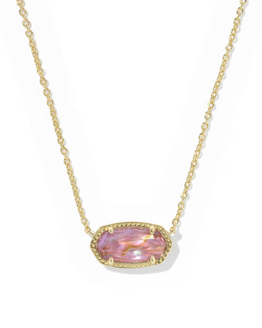 Elaina Luxe Gold Chain Necklace in Light Mauve Illusion