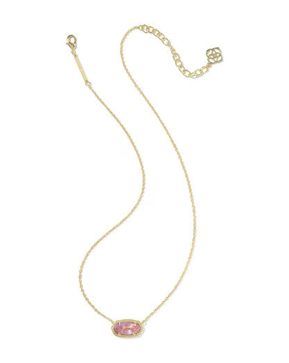Elaina Luxe Gold Chain Necklace in Light Mauve Illusion