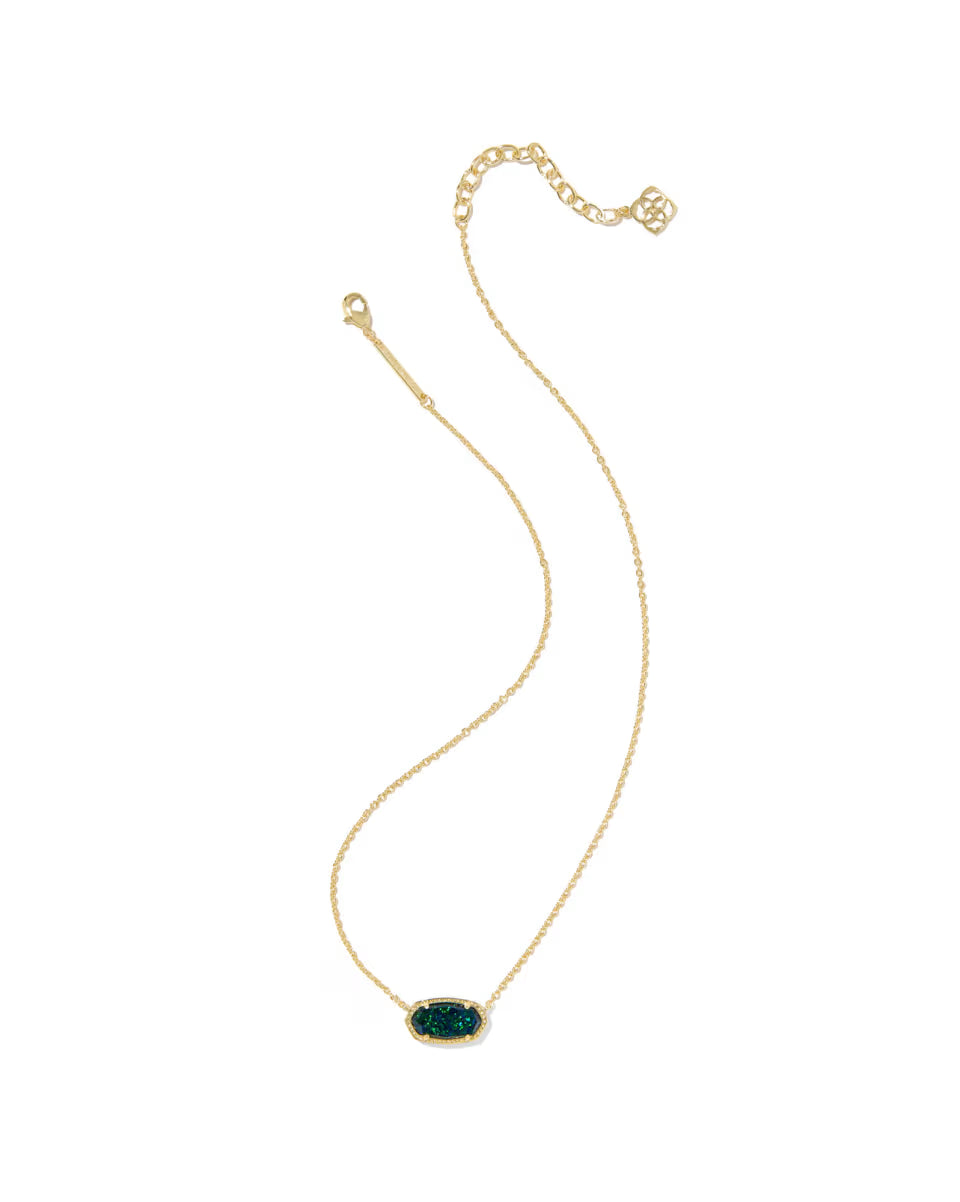 Elisa Gold Pendant Necklace in Night Opal