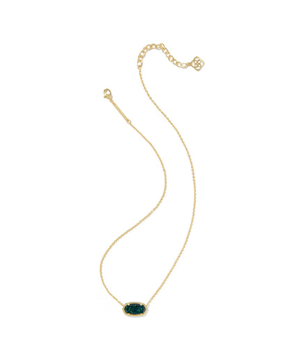 Elisa Gold Pendant Necklace in Night Opal