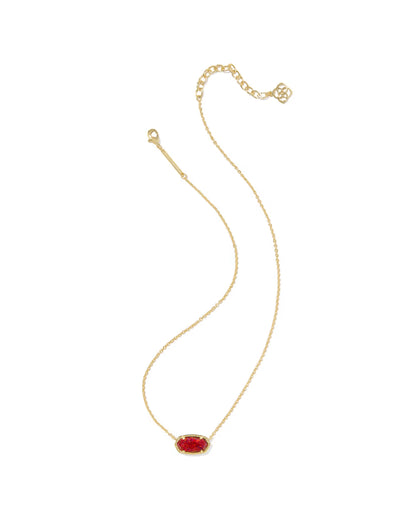 Elisa Gold Pendant Necklace in Red Opal