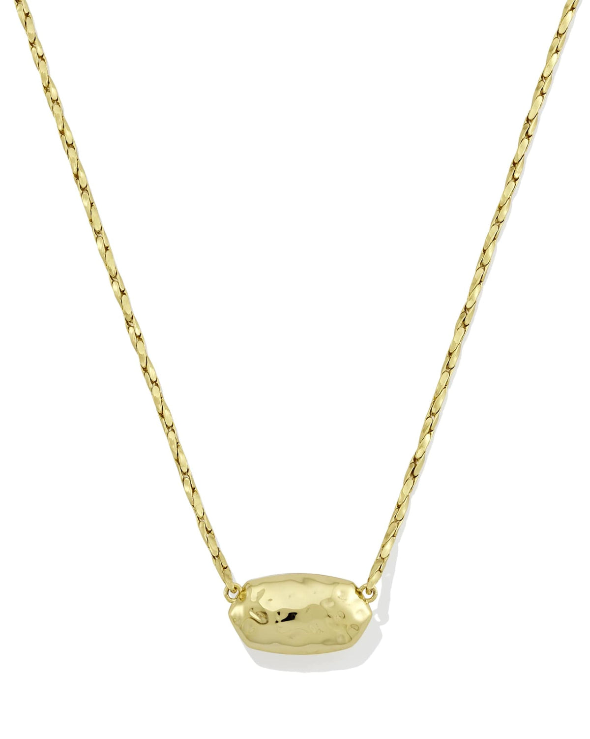 Elisa Riveted Pendant Gold Necklace in Ivory Mother of Pearl