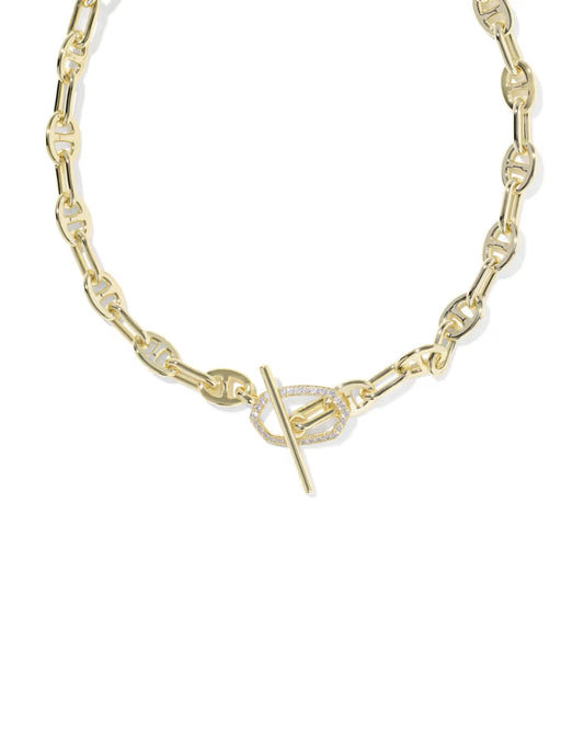 Elisa Toggle Gold Link and Chain Necklace