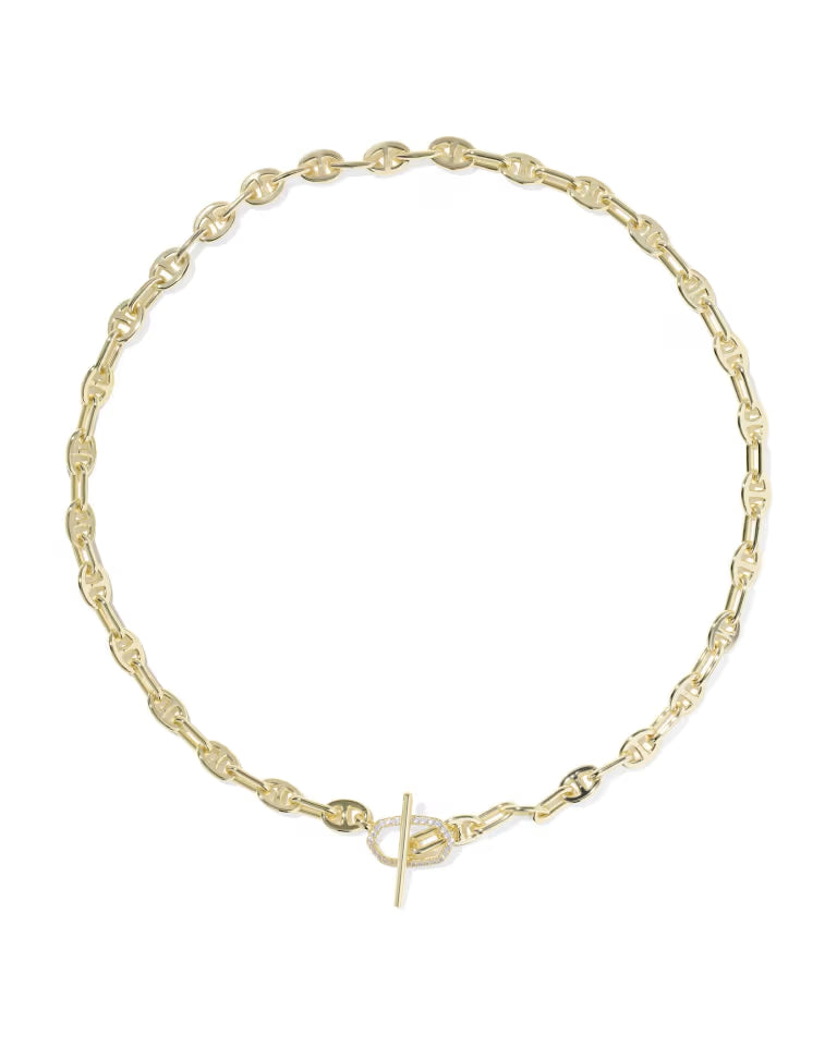 Elisa Toggle Gold Link and Chain Necklace