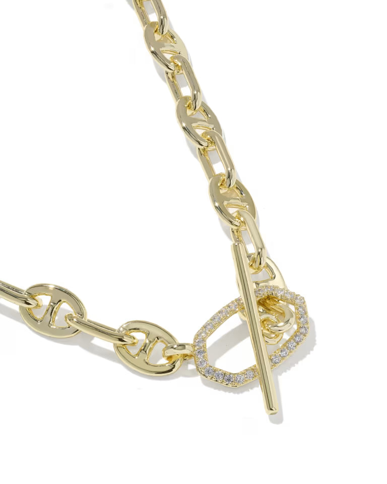 Elisa Toggle Gold Link and Chain Necklace