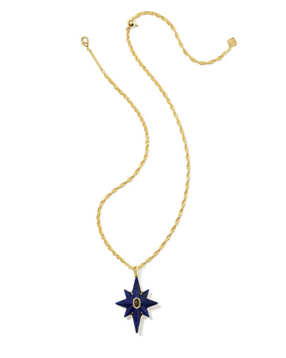 Fate Star Gold Short Pendant Necklace in Blue Lapis