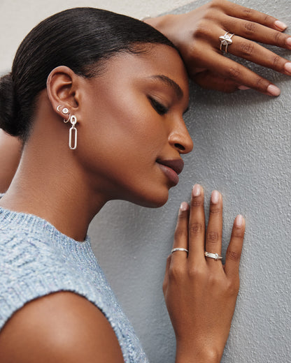 Heather Linear Earrings in Silver