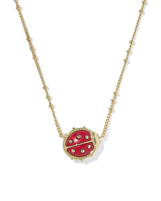 Ladybug Gold Short Pendant Necklace