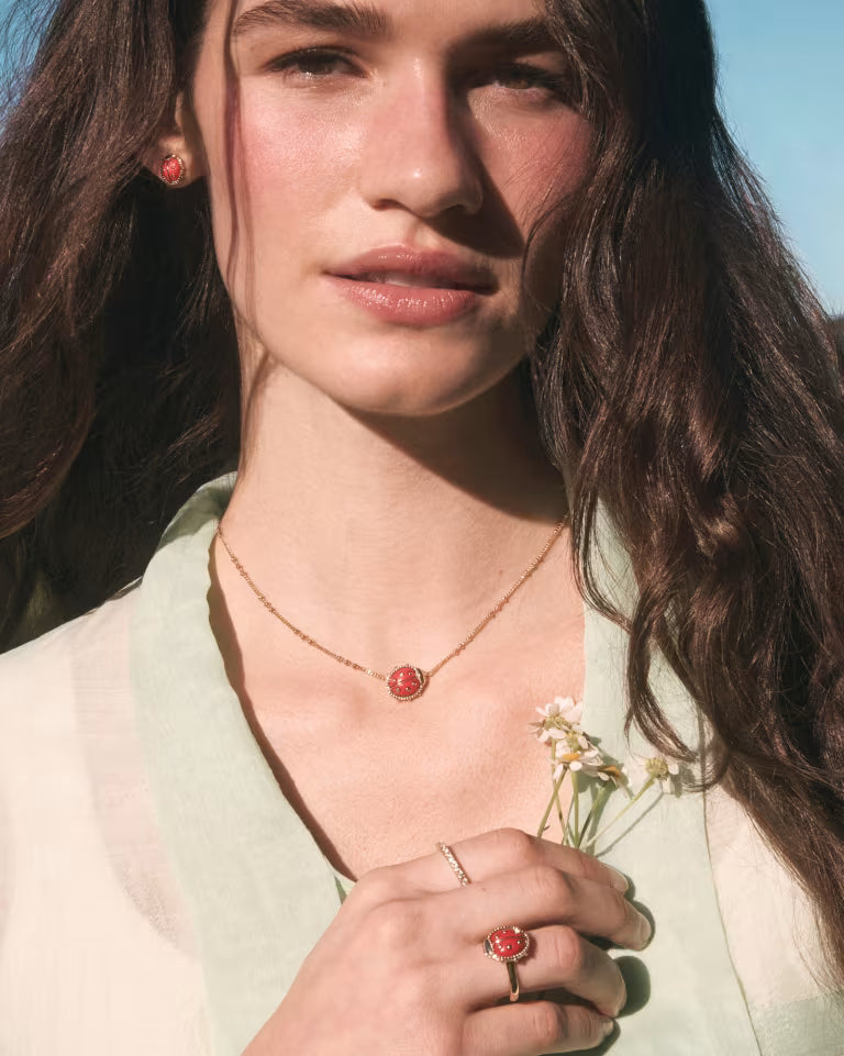 Ladybug Gold Short Pendant Necklace