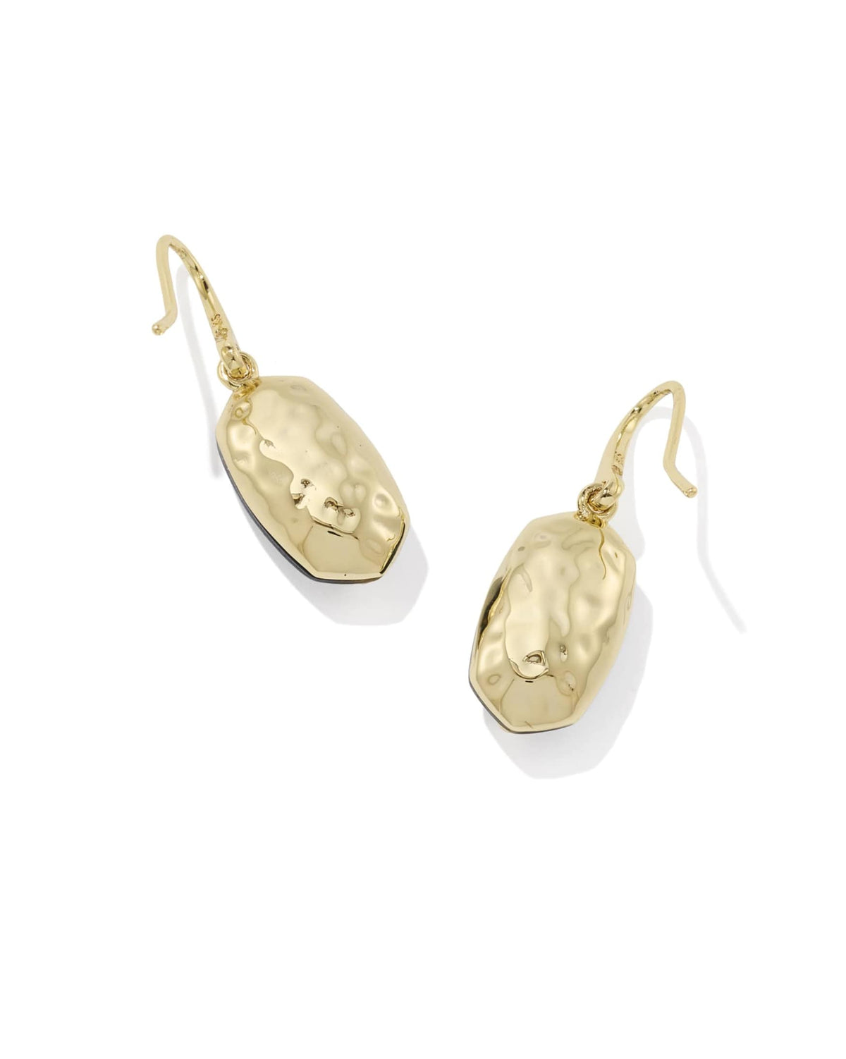 Lee Riveted Gold Earring in Dark Brown Hawks Eye