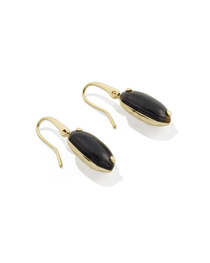 Lee Riveted Gold Earring in Dark Brown Hawks Eye