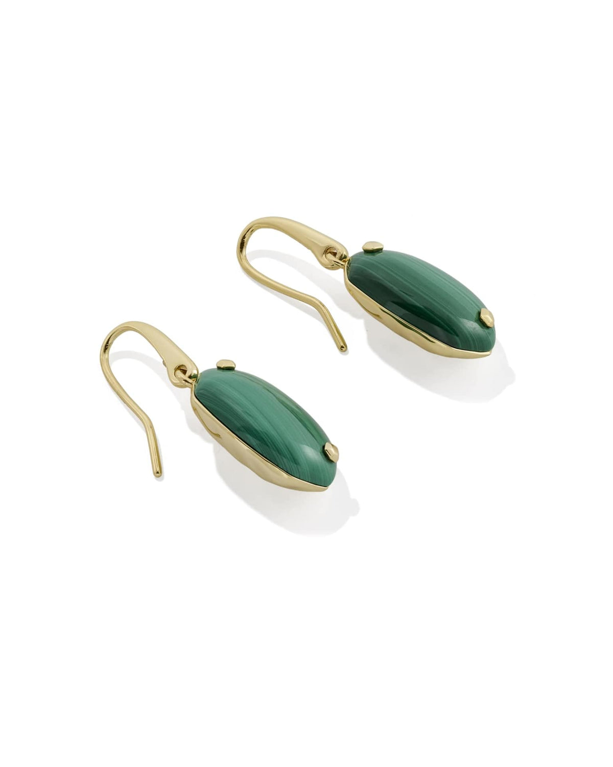 Lee Riveted Gold Earring in Green Malachite