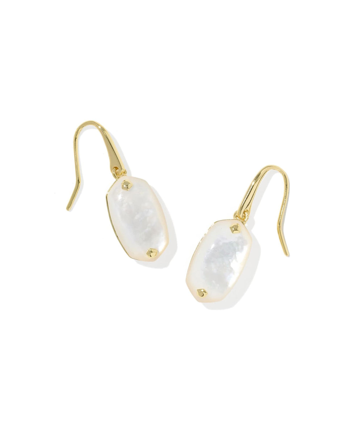 Lee Riveted Gold Earring in Ivory Mother of Pearl