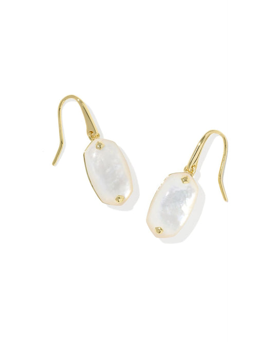 Lee Riveted Gold Earring in Ivory Mother of Pearl