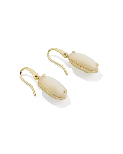 Lee Riveted Gold Earring in Ivory Mother of Pearl