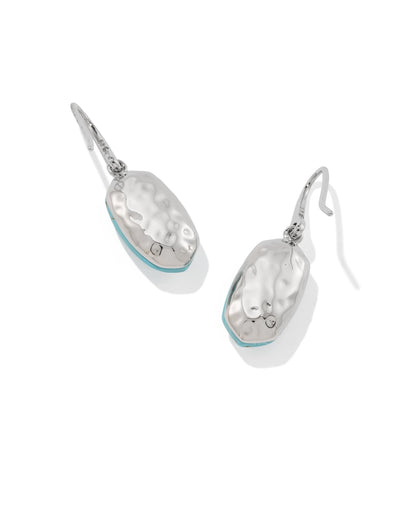 Lee Riveted Rhodium Earring in Variegated Turquoise